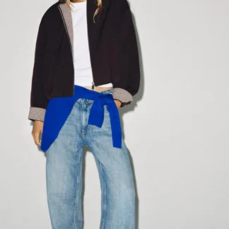 ZARA BOMBER JACKET WITH GATHERED HEM