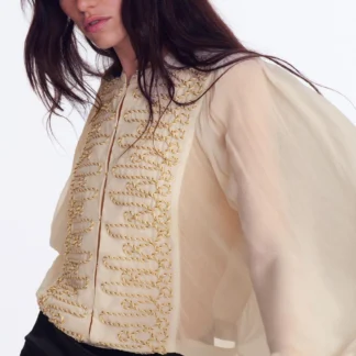 ZARA ZW COLLECTION ROMANTIC FROG FASTENING SHIRT