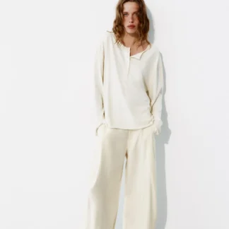 ZARA FLOWING PLEATED TROUSERS