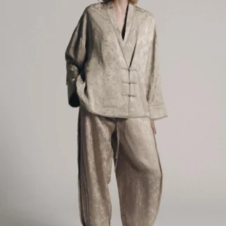 ZARA ZW COLLECTION DOUBLE-BREASTED JACQUARD BLAZER
