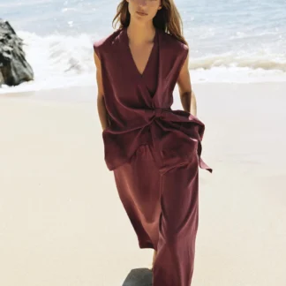 ZARA WIDE-LEG TROUSERS WITH ELASTIC WAIST