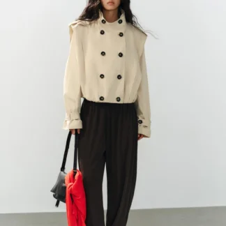 ZARA SHORT PLEATED TRENCH COAT