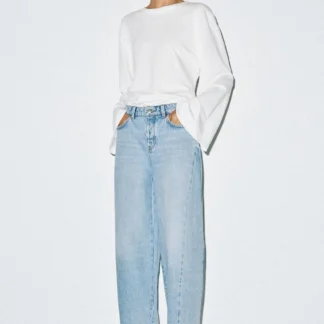 ZARA Z1975 HIGH-WAIST SEAMED BARREL JEANS