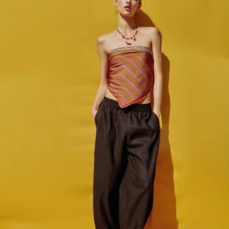 ZARA BARREL LINEN BLEND TROUSERS