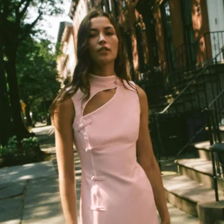 ZARA MINI DRESS WITH FROG FASTENING