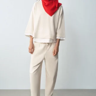 ZARA LONG SLEEVE CONTRAST SWEATSHIRT