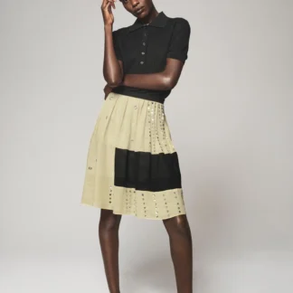 ZARA LINEN BLEND BEADED SKIRT - THE ITEM