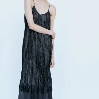 ZARA CRINKLE-EFFECT STRAPPY DRESS