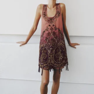 ZARA LIMITED EDITION BEADED TIE-DYE PRINT DRESS