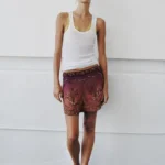 ZARA LIMITED EDITION TIE-DYE PRINT BEADED SHORTS