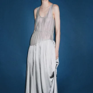 ZARA LONG COMBINED VOLUMINOUS DRAPED DRESS