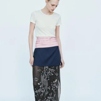 ZARA BEADED CONTRAST SKIRT