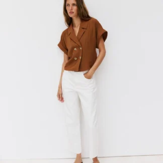 ZARA SHORT SLEEVE WRAP SHIRT