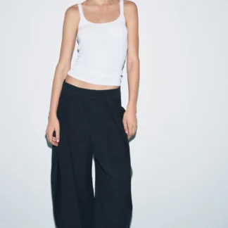 ZARA ZW COLLECTION WIDE-LEG PLEATED TROUSERS