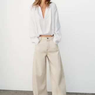 ZARA Z1975 MID-WAIST BARREL JEANS