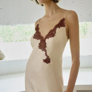 ZARA SATIN CAMISOLE DRESS WITH LACE