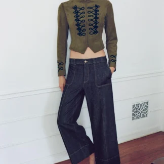 ZARA FAUX SUEDE FROG FASTENING JACKET