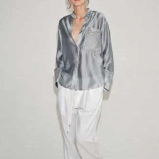 ZARA ZW COLLECTION EMBROIDERED POCKET SHIRT