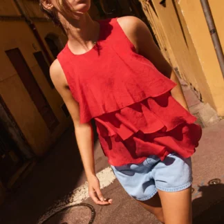 ZARA ASYMMETRIC RUFFLE TOP