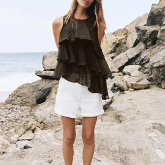 ZARA ASYMMETRIC RUFFLED TOP