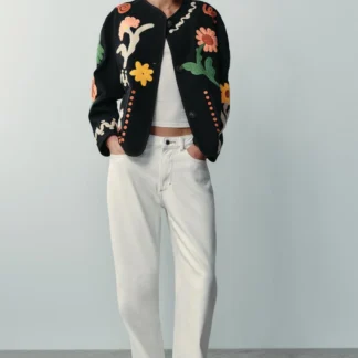 ZARA FLORAL EMBROIDERED JACKET