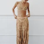ZARA BEADED AND SEQUINNED SAROUEL TROUSERS