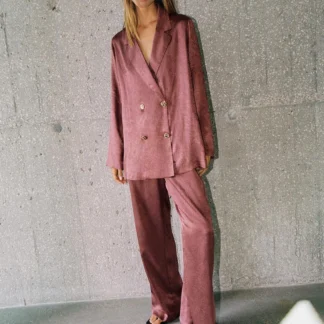ZARA WRINKLED-EFFECT WIDE-LEG TROUSERS
