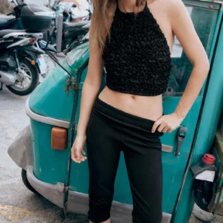 ZARA HALTER NECK RUFFLE TOP