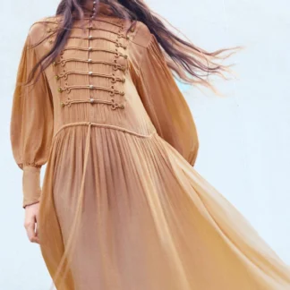 ZARA ZW COLLECTION LONG DRESS WITH FROG FASTENING