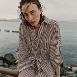 ZARA STRIPED SAFARI SHIRT
