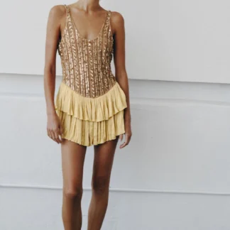 ZARA LIMITED EDITION BEADED RUFFLE BODYSUIT