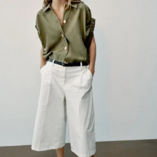 ZARA DRAPED SLEEVE SHIRT