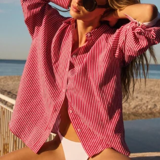 ZARA STRIPED SHIRT WITH CONTRAST CUFFS