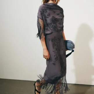 ZARA ZW COLLECTION EMBROIDERED FRINGE DRESS