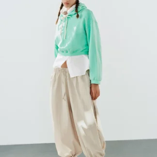 ZARA TECHNICAL FABRIC SAROUEL TROUSERS