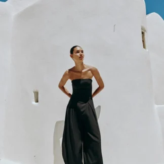 ZARA STRAIGHT NECKLINE MIDI JUMPSUIT