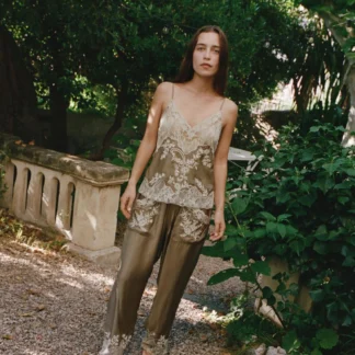 ZARA LACE AND BEADED CAMISOLE TOP