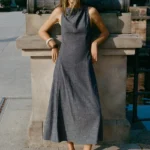 ZARA OPEN BACK MIDI DRESS