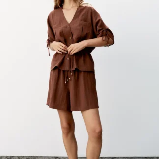ZARA ELASTIC WAIST BERMUDA SHORTS