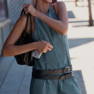 ZARA HALTER NECK DENIM PLAYSUIT TRF