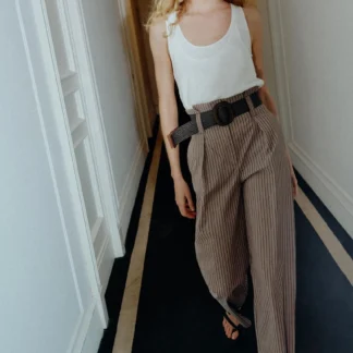 ZARA STRIPED TROUSERS WITH BELT