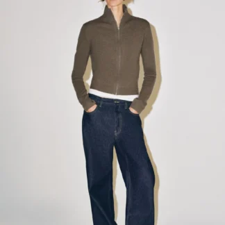 ZARA 100% WOOL ZIP-UP JACKET