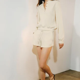 ZARA COTTON WAFFLE-KNIT SHORTS