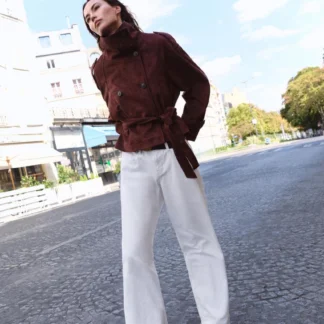 ZARA FAUX SUEDE JACKET WITH BELT