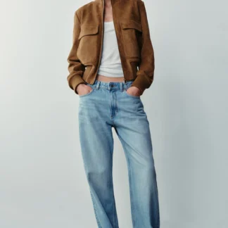 ZARA FAUX SUEDE BOMBER JACKET