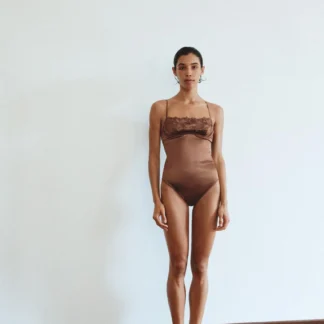 ZARA SATIN UNDERWIRED LACE BODYSUIT