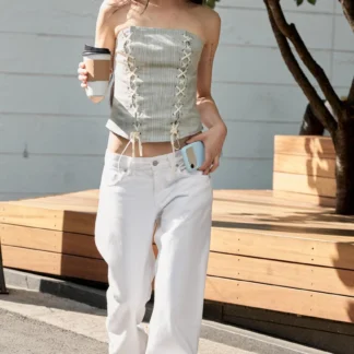 ZARA STRIPED LACE-UP CORSET
