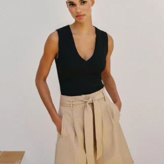 ZARA COTTON V-NECK T-SHIRT
