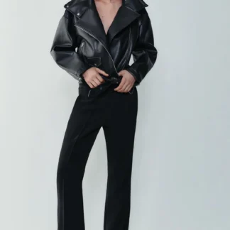 ZARA LEATHER EFFECT BIKER JACKET
