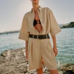 ZARA BELTED DARTED BERMUDA SHORTS